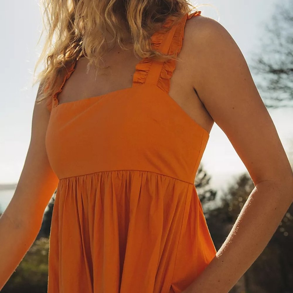 Free People | Orange Isabella Maxi Dress | L